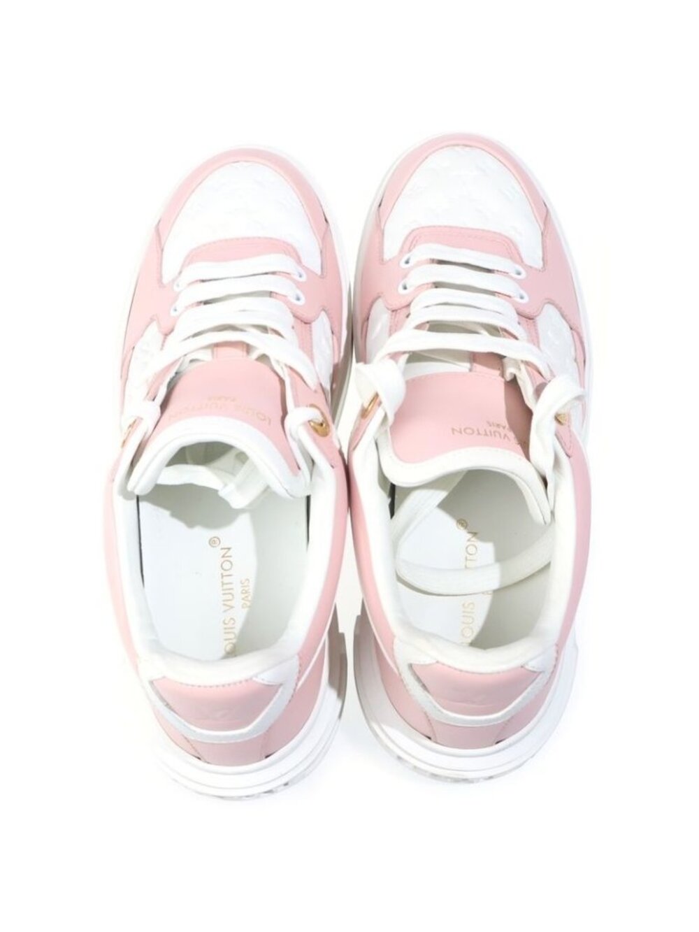 Louis Vuitton Time Out Sneaker Monogram Low Cut Sneakers Pink White - Picture 4 of 6